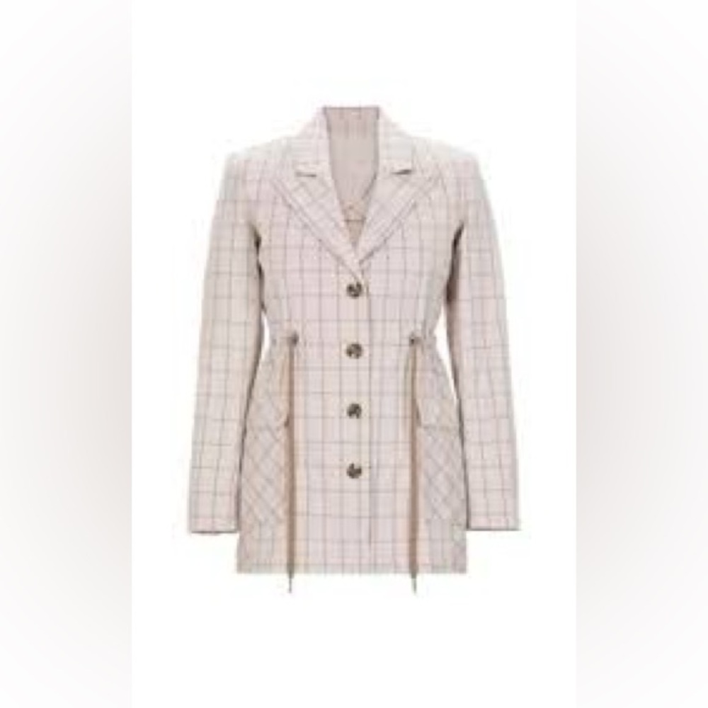 Cabi tan windowpane blazer jacket women's size‎ medium business casual neutral